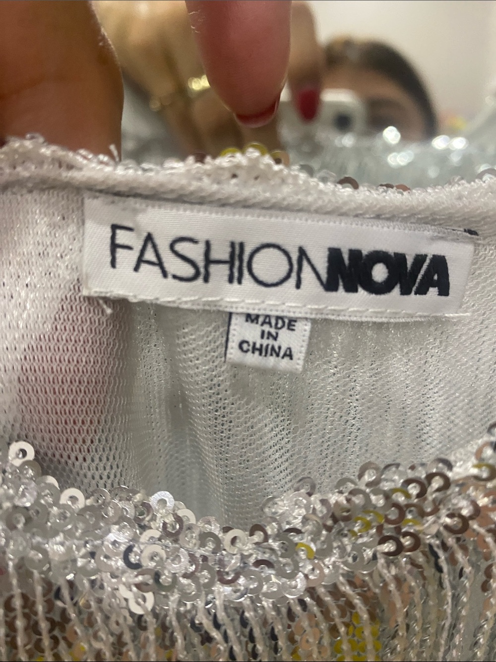 Fashion Nova Silver Fringe Party Mini Dress - Picture 3 of 4
